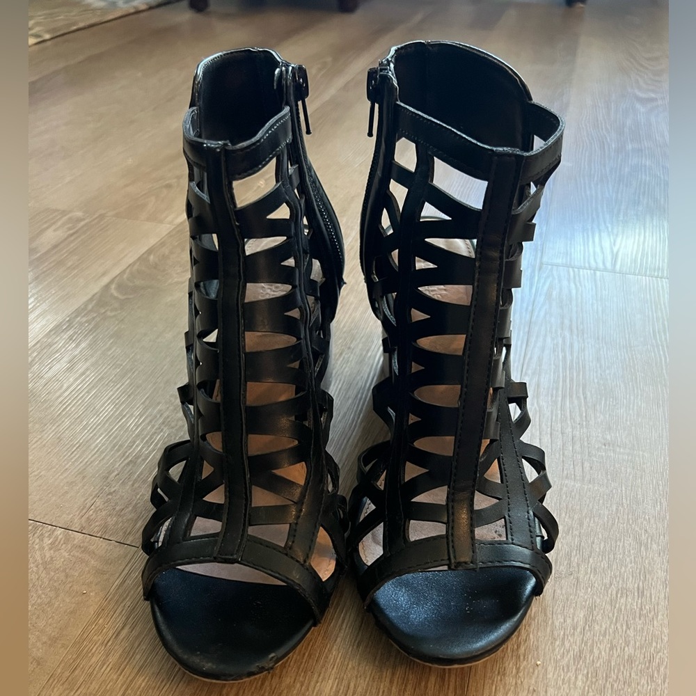 Charlotte Russe Black Laser Cut Heels